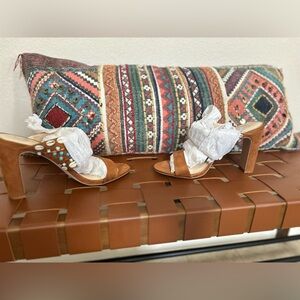 Jessica Simpson tan faux suede Jeweled slides, Sz 9, NWOB